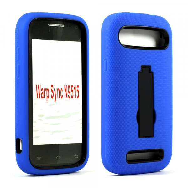 Wholesale ZTE Warp Sync N9515 Armor Hybrid Stand Case (Blue Black)